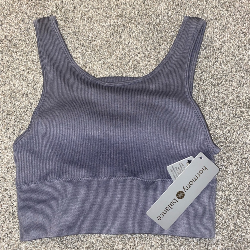 Cropped tank with built in bra